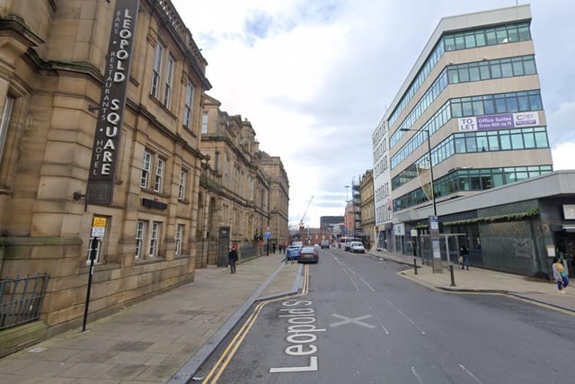 The second-highest number of reports of violent and sexual crimes in Sheffield in November 2022 were made in connection with incidents that took place on or near Leopold Street in Sheffield city centre with 14