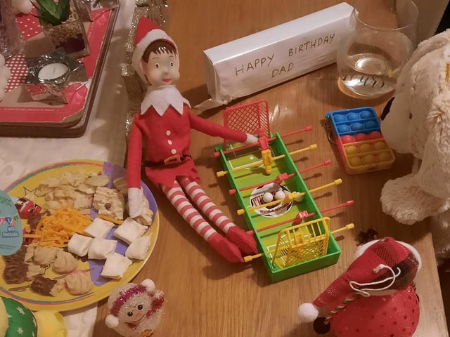 Tammy Cunnah said: "My husband Stephen's birthday today so the elf with his friends decided to have a birthday party without us. "