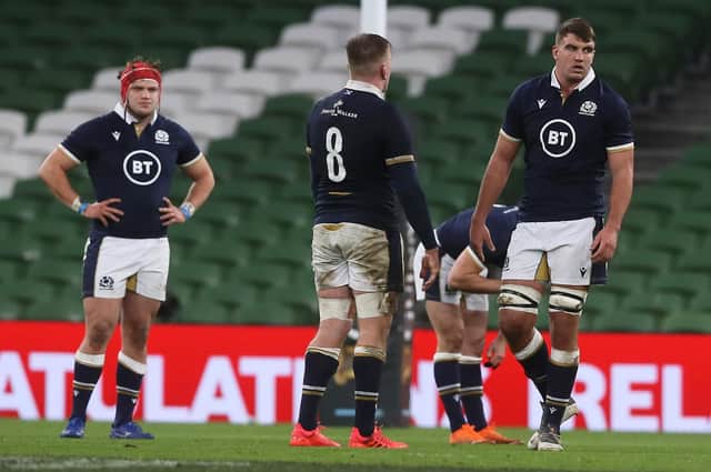 Disappointment for Scotland at full-time in Dublin.
