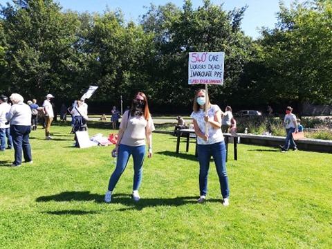 The demonstrations nation-wide were arranged after some NHS staff and health workers were not included in the UK Government 's public sector pay rise announcement in July.