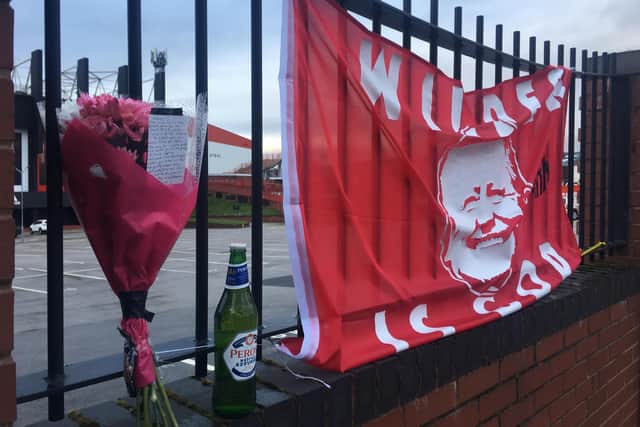 A tribute to Chris Wilder left by a Sheffield United fan at Bramall Lane after the manager left the club over the weekend