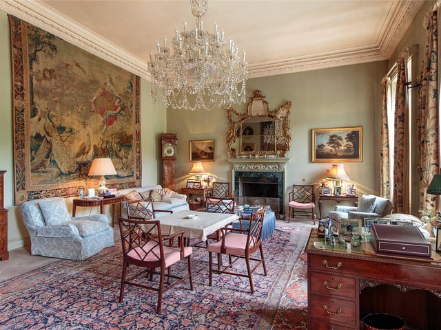 The little drawing room at the front of the house was previously a bedroom and also a billiard room but was refurbished by the current Earl's late mother.