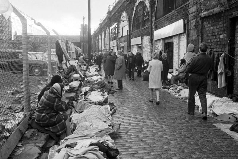 Christmas shopping at Paddy's Market in Glasgow, December 1971.