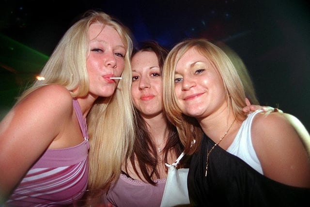 From left - Laura, Kirsting and Hollie at the Leadmill in June 2003