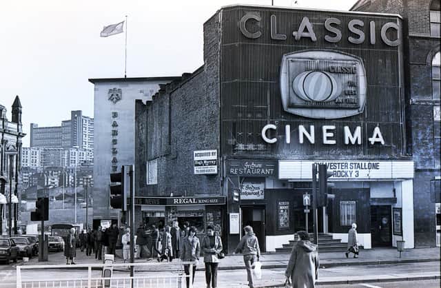 The Classic Cinema just before it closed in 1982 - Hyde Park flats are in the background