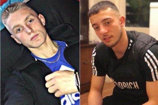 Pictured are deceased Ryan Theobald, left, and Janis Kozlovskis, right, who both died after suffering fatal stab wounds in Doncaster town centre.
