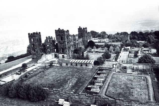 Riber Castle, Matlock, Derbyshire, aerial view in 1978