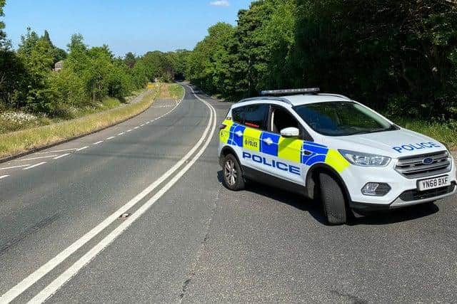 A photo from the scene of the collision on the A628. Credit: South Yorkshire Police