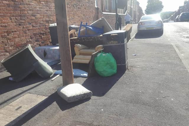 Fly-tipping on Robey Street, Page Hall. Picture: Shaun Outram