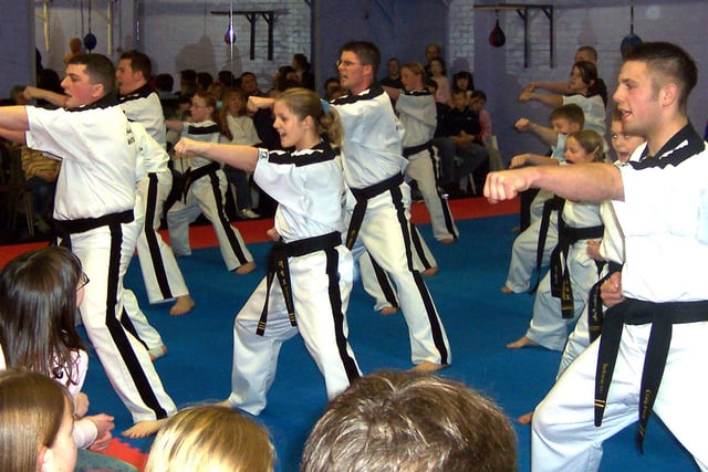 Martial arts specialist Andy Crittenden (pictured far left) set up his own school in Balby, Doncaster pictured in 2004