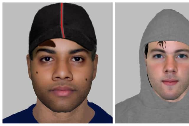 Police want to speak to the men pictured in connection with a canalside robbery in Tinsley, Sheffield