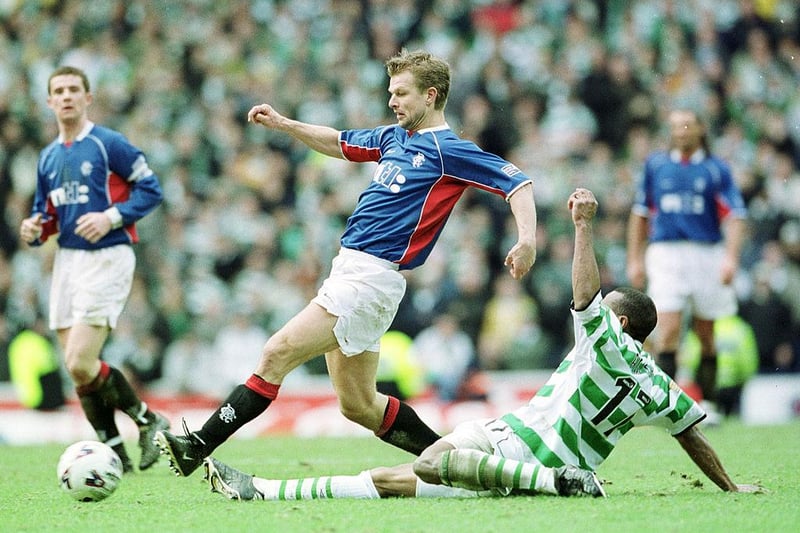 The Gers had to come from behind twice in this one before Peter Lovenkrands sent the away fans wild with a last minute winner. (Photo by Alex Livesey/Getty Images)