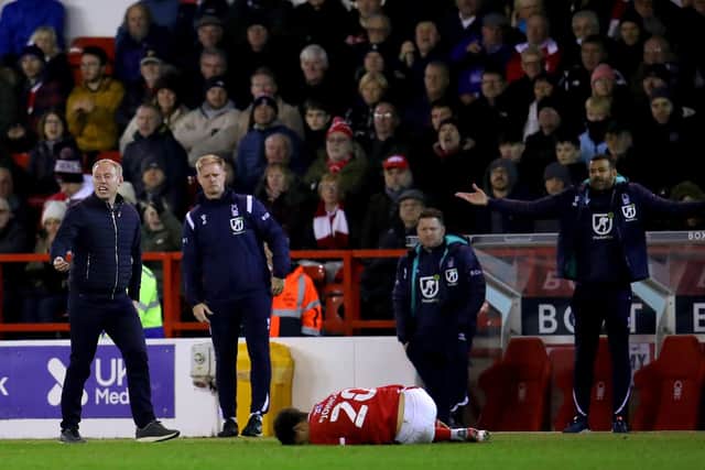 Nottingham Forest manager Steve Cooper (left) during the Sky Bet Championship match at City Ground, Nottingham. Picture date: Tuesday November 2, 2021. PA Photo. See PA story SOCCER Forest. Photo credit should read: Simon Marper/PA Wire.
