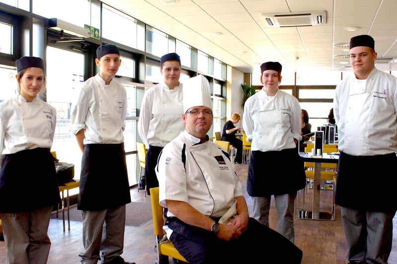 The Flagship Restaurant - an excellent place to learn more about the trade - pictured in 2011 at the Hartlepool College of Further Education. Head Chef Fergus Robertson (seated) is pictured with his staff.