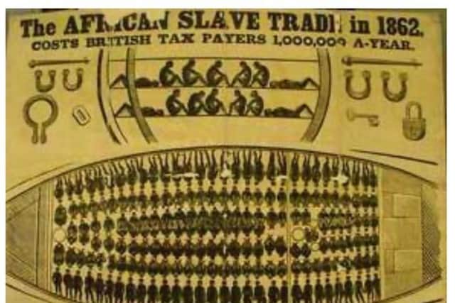 A poster against the shipping of slaves to Cuba, 1862