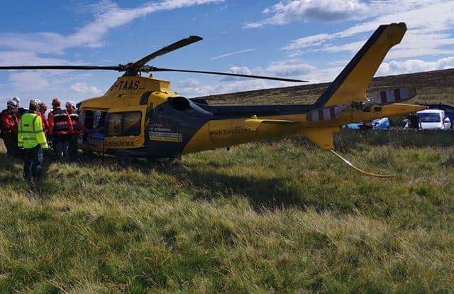 The casualty was taken to Sheffield's Northern General Hospital in an air ambulance.