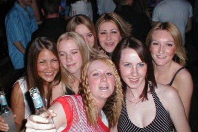 A group of friends pose for the camera at Kingdom nightclub in Sheffield