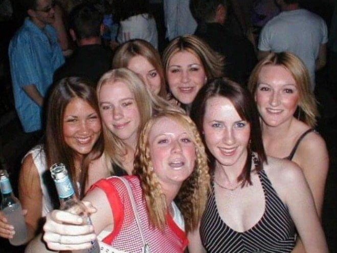 A group of friends pose for the camera at Kingdom nightclub in Sheffield