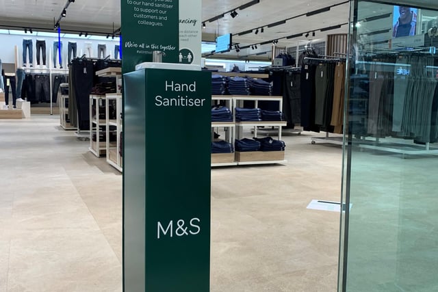 Hand sanitiser will be by the door at all M&S clothing stores.