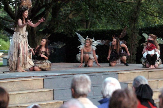 A production of Shakespeare's A Midsummer Night's Dream in the Botanical Gardens in August  2009