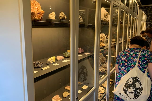 There are loads of small fossils and crystals on display. With each having a number which corresponds to the information on them.