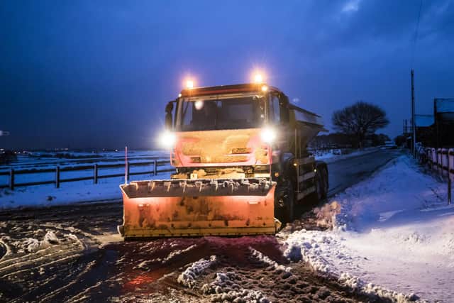 File picture shows gritter in snowy conditions near Snowden Hill in Sheffield, South Yorkshire  Officials urge people to to tell them if grit bins are empty. PRESS ASSOCIATION Photo. Picture date: Wednesday January 17, 2018. See PA story WEATHER Cold. Photo credit should read: Danny Lawson/PA Wire