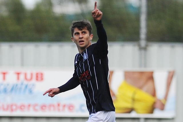 September 18, 2021, League 1: Falkirk 1, Dumbarton 2
Charlie Telfer celebrating netting a consolation effort for Falkirk after Kalvin Orsi and Callum Wilson had put their guests ahead