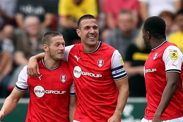 Rotherham United's Richard Wood (centre) has been taking training while the Millers search for a new manager (Picture: PA)