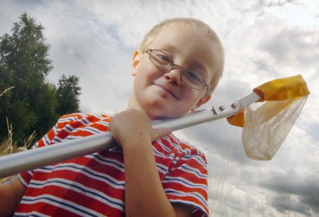 Five year old Ben Myatt went bug hunting in Bentley. October 2007.