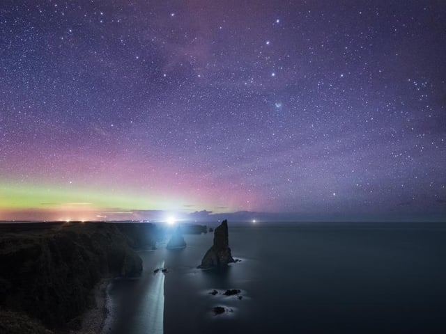 The Northern Lights at Duncansby Head, John O Groats.