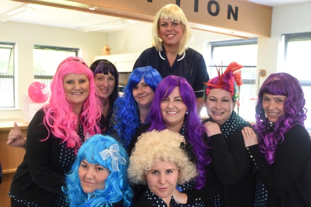 Staff at the West View Millenium Surgery, in West View Road, are pictured in their wigs for Wigs Wednesday. Remember this from 2015?