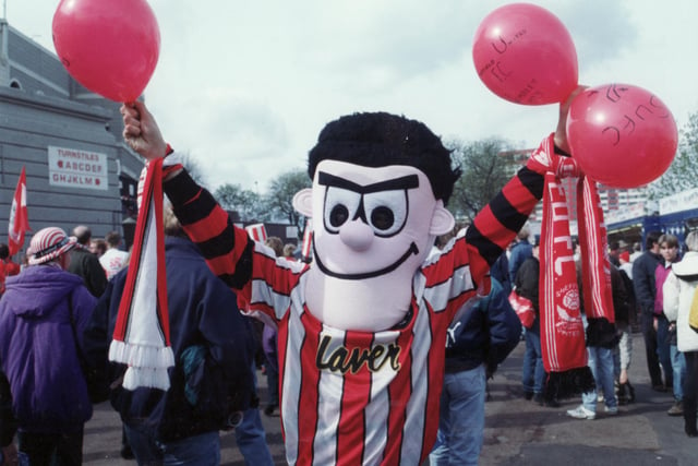 A slightly older effort; Adrian Wells as Dennis the Menace for the 1993 FA Cup semi-final at Wembley