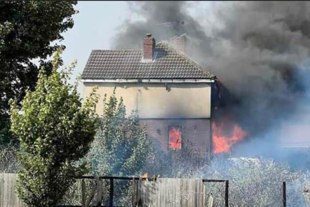 A devastated mum lost three pets and all her family photos in a shocking fire that gripped her home during last week’s heatwave. Picture shows the fire