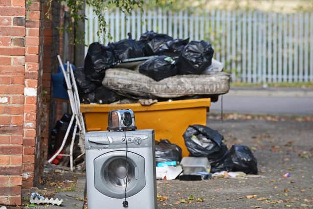 Reports of fly-tipping are on the rise again in Sheffield. Stock picture of fly-tipping taken by Marie Caley