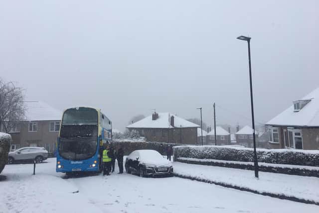 Snow is now causing chaos on Sheffield's roads (Photo: Chris Holt)