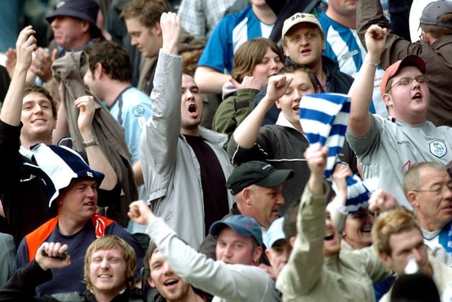 Joyous Wednesday fans at Hull City in May 2005.