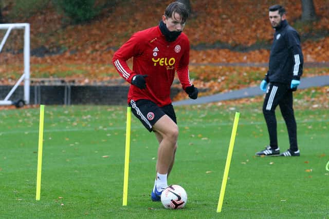 Sander Berge prepares to face Manchester City at Sheffield United's Steelphalt Academy training complex: Simon Bellis/Sportimage