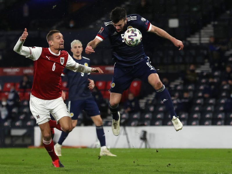 Defender headed in the country's first goal of the qualifying campaign against Austria