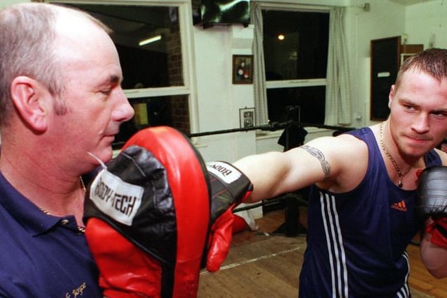 Tom Hill Boxing gym in 1999. Denaby Main.
