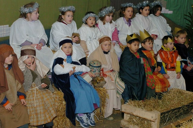 Totley Hall Farm nativity play by pupils from Nethergreen Infant School. Monday December 6, 2004