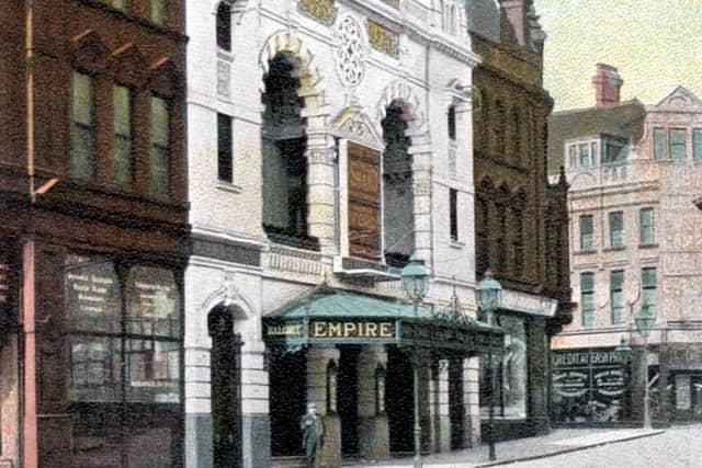 The Empire Theatre, Charles Street, where Houdini appeared, demolished in 1960, and pictured here around 1910 (Picture Sheffield ref no s01600)