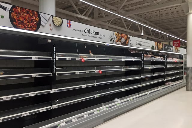 Panic buying has left supermarkets across Doncaster with empty shelves. This shows Asda Doncaster Superstore, Gliwice Way, Bawtry Rd. Picture: NDFP-17-03-20 EmptyShelves 16-NMSY