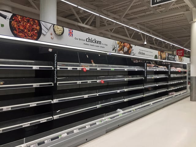 Panic buying has left supermarkets across Doncaster with empty shelves. This shows Asda Doncaster Superstore, Gliwice Way, Bawtry Rd. Picture: NDFP-17-03-20 EmptyShelves 16-NMSY