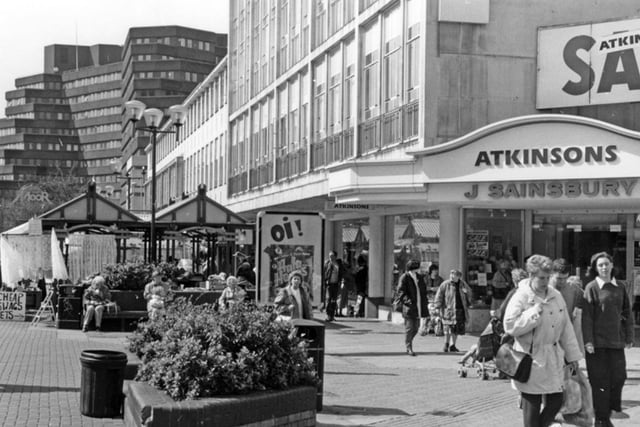 John Atkinson Ltd department store (incorporating J. Sainsbury's) on The Moor in May 1996. Atkinsons was founded in 1872 and is still going strong more than 150 years later. It is today the only surviving department store in Sheffield city centre