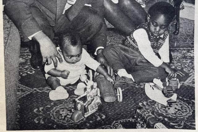 Samuel with his wife Linette and sons Carl aged 3 and Winston aged 5 months.