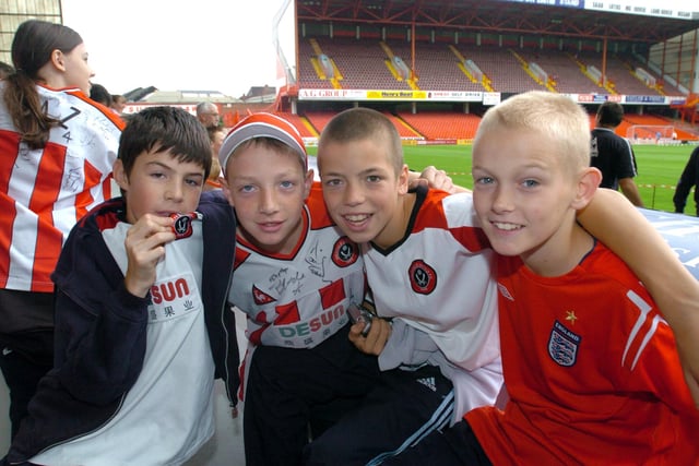 Ryan Scarborough, Ryan Taylor, Jordan Marshall and Ash Tyler  at the Sheffield United Open Day in 2004