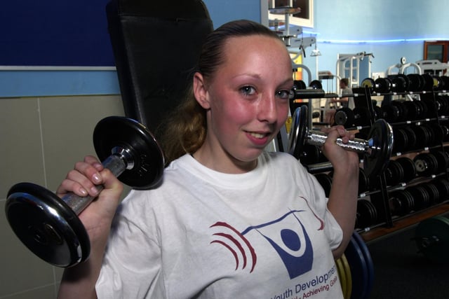 Pictured  traing at the Fitness First gym, Penistone Road is weight-lifter Rebecca Heard 15 who is in training for the European championships
