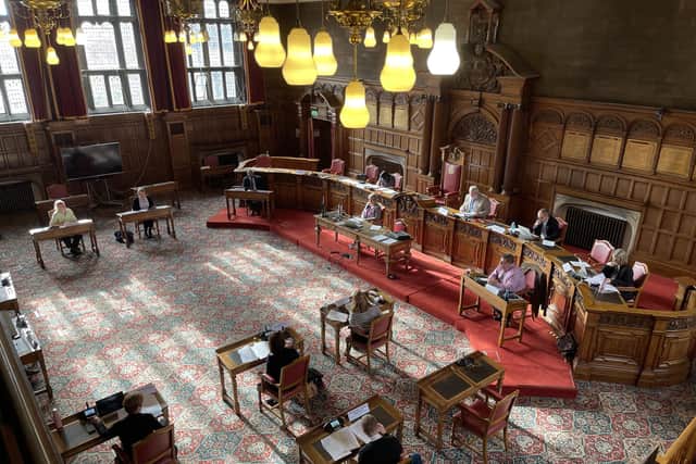 Sheffield Council Town Hall chamber.