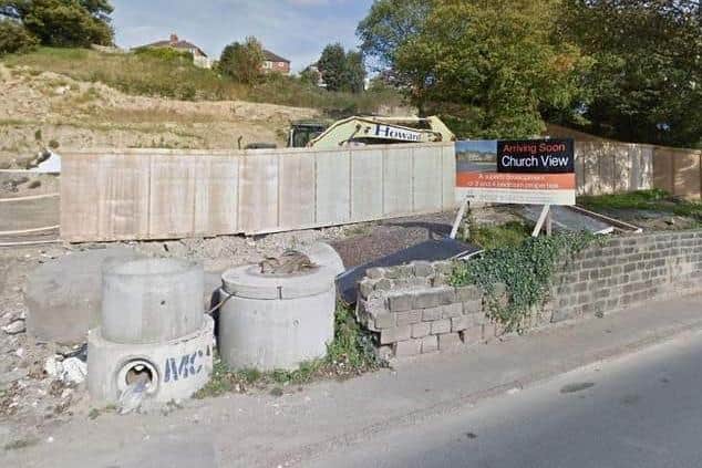 Pictured is a Google Street view image of the Church View building site, at Worsbrough, Barnsley, from October, 2014, nine months before youngster Conley Thompson's death, in July, 2015.