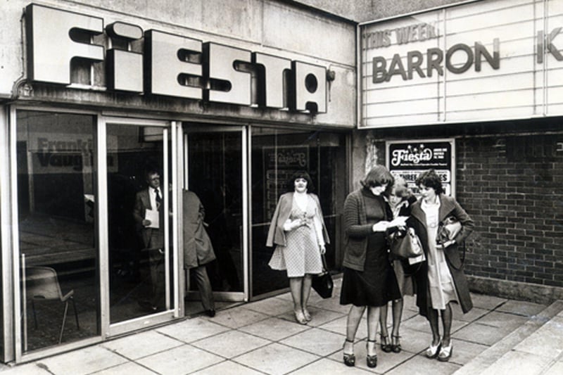 The Fiesta Club in 1976, when the marquee says that The Barron Knights were playing